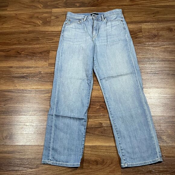 Uniqlo Jeans Blue Denim High Rise Boyfriend Jeans Straight Leg Women's Size 25 - Picture 1 of 9